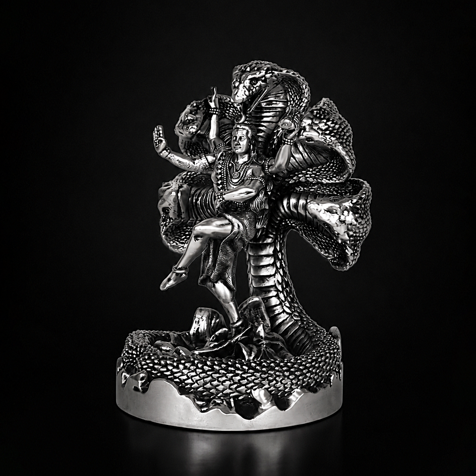 Mystical Shiva with Sheshnag Silver Plated