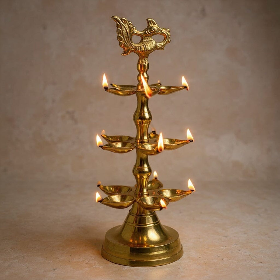 Handcrafted Brass Peacock Diya