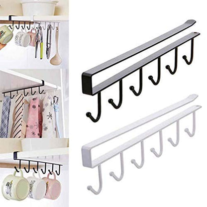 Under Shelf Hanging Hooks Organizer Rack