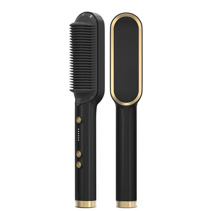 Professional Electric Hair Straightener Brush – Anti-Scald Fast Heating Straightening Comb
