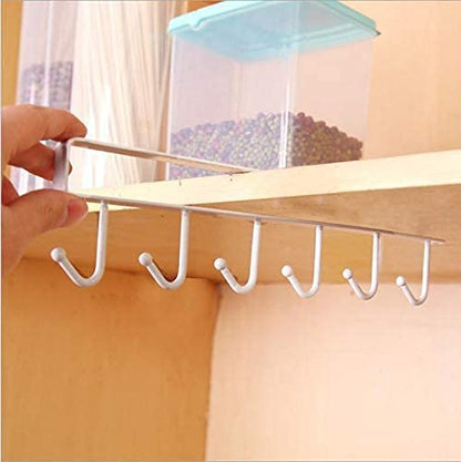 Under Shelf Hanging Hooks Organizer Rack