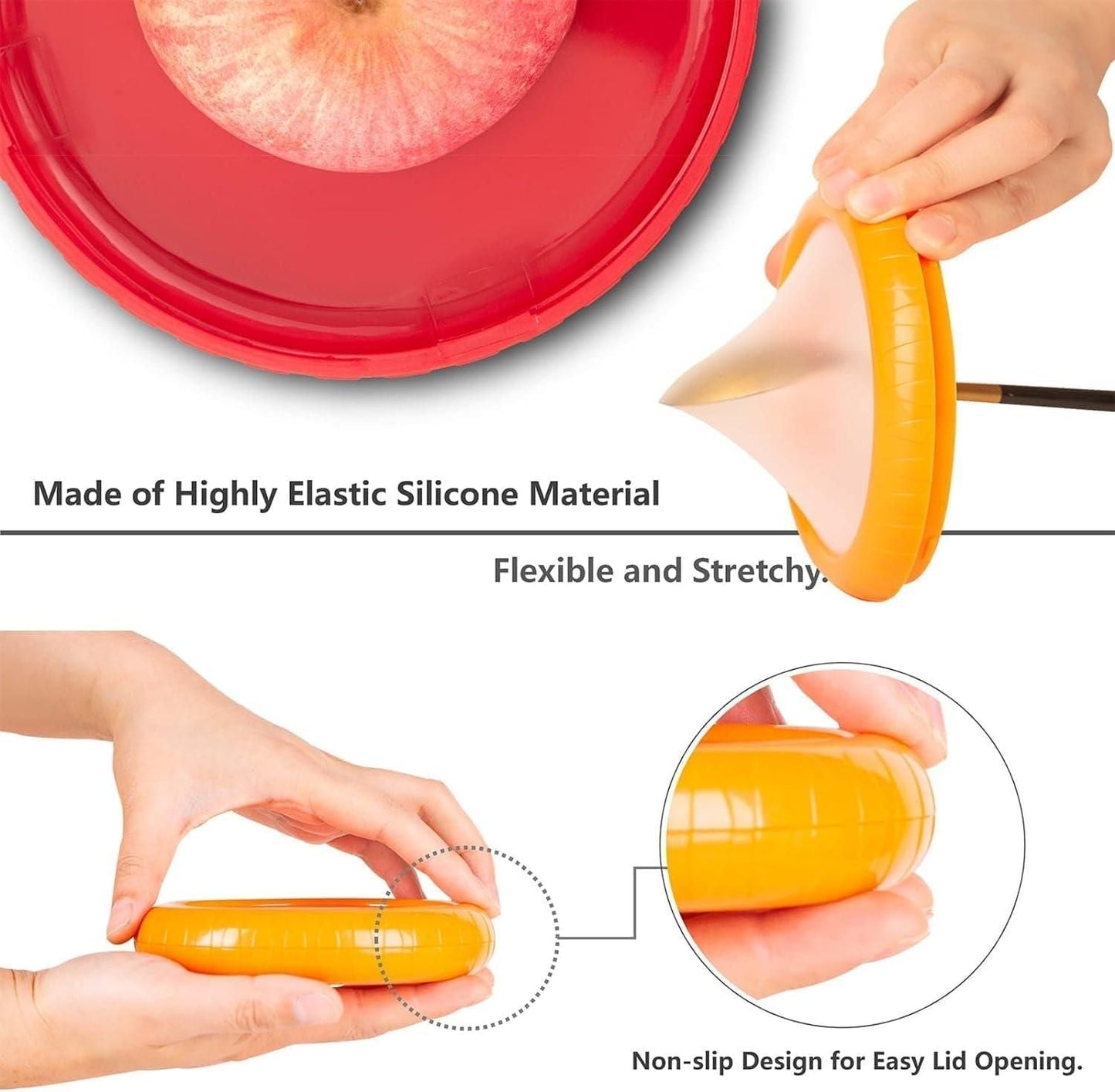 Stretchable Silicone Fruit & Vegetable Storage Containers (2 Pc)