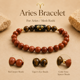 Aries (मेष राशि) Zodiac Red Jasper & Tiger's Eye Bracelet
