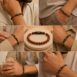 Aries (मेष राशि) Zodiac Red Jasper & Tiger's Eye Bracelet