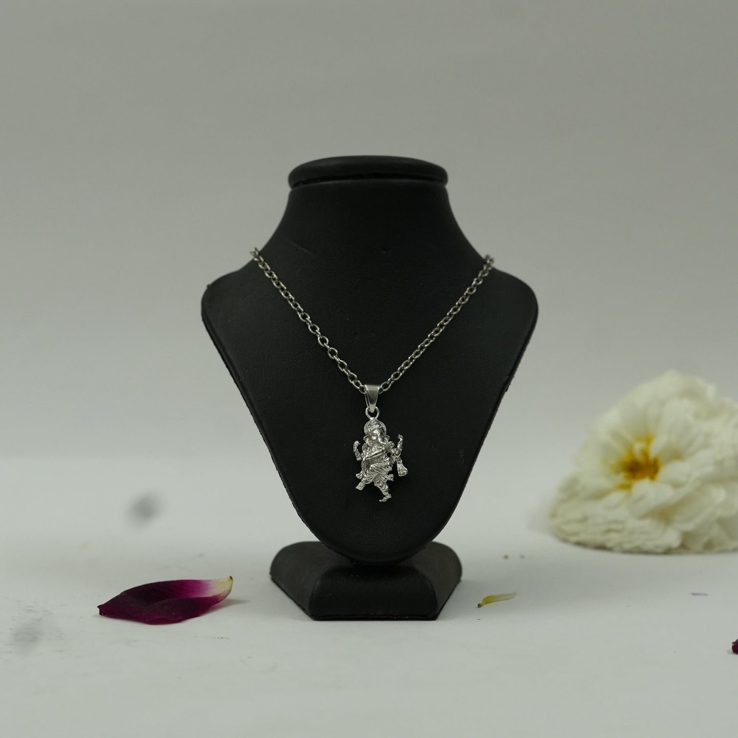 Divine God Ganesh ji Brass Pendant with Silver Finish