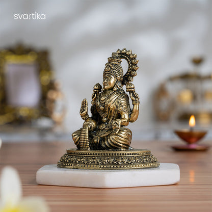 Brass 4 Armed Lakshmi Idol (4 Inch)