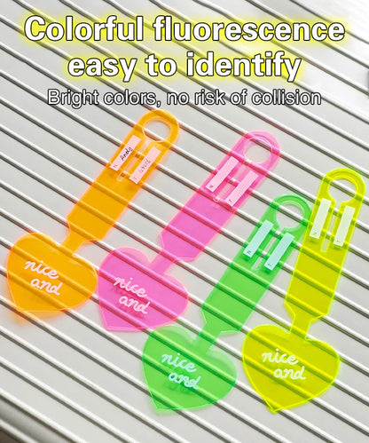 4Pcs Anti Loss Fluorescent Love Luggage Tags