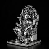 Simhasan Ganesha Silver Plated