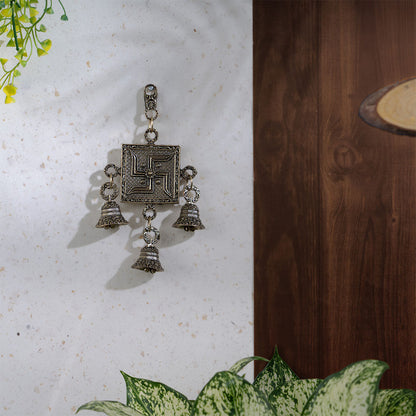 Brass Swastik Latkan With Bells