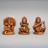 Baal Laxmi Ganesh Saraswati Idol Trio – Divine Dashboard Set for Prosperity, Wisdom & Auspicious Beginnings