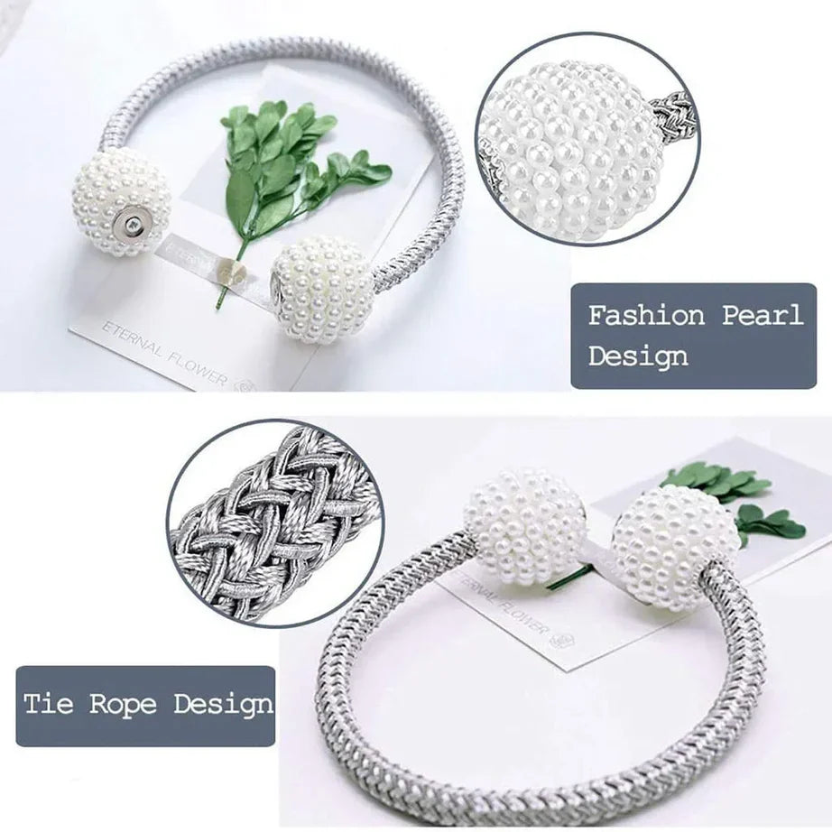 Magnetic Pearl Curtain Buckle Tiebacks