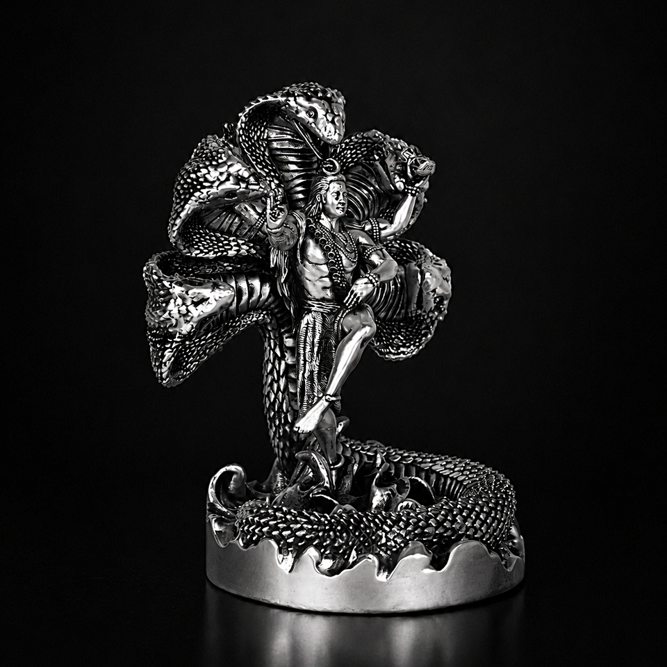 Mystical Shiva with Sheshnag Silver Plated