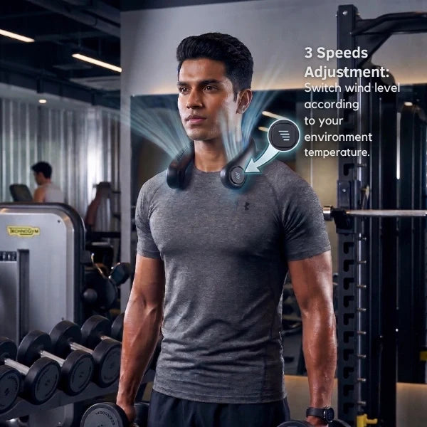 NeckFan™ – Wearable Neck Fan | Soft Airflow | Outdoor & Travel Cooling