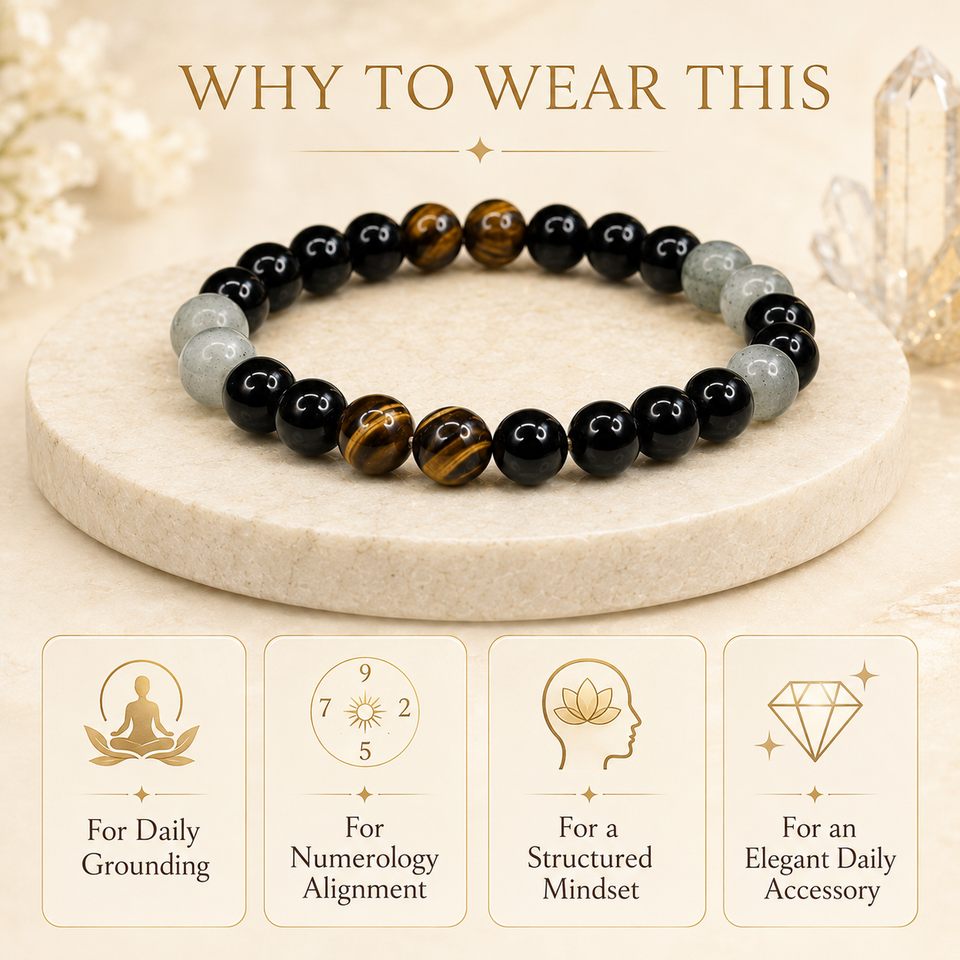 Ruling Number 4 | Crystal Bracelet | Numerology Bracelet - 8mm