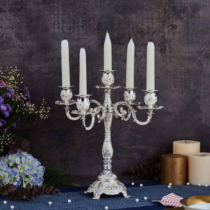 Heritage Silver Plated Five-Arm Candle Stand