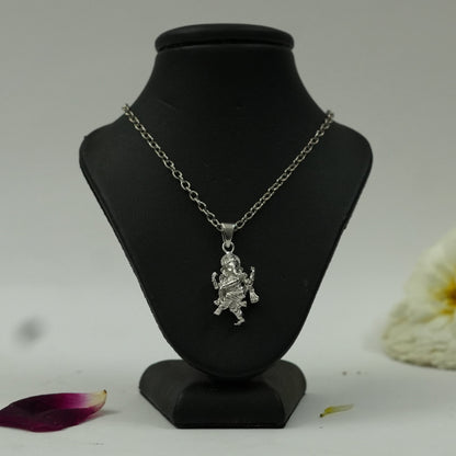 Divine God Ganesh ji Brass Pendant with Silver Finish
