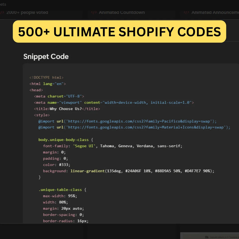 500+ Shopify Ultimate Liquid Code Snippets