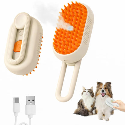 Pet Hair Steam Brush | 3-in-1 Grooming, Massage & Hair Removal Comb