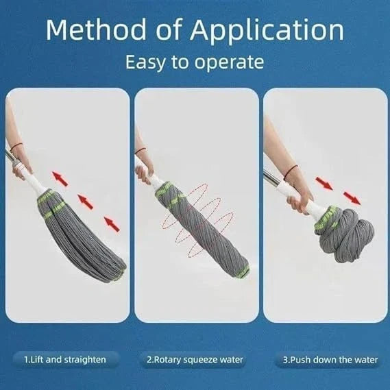TwistWipe™ – Self-Wringing Floor Mop | 2-in-1 Scrub & Mop Head | Less Effort, More Sparkle