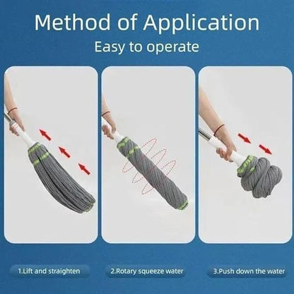 TwistWipe™ – Self-Wringing Floor Mop | 2-in-1 Scrub & Mop Head | Less Effort, More Sparkle