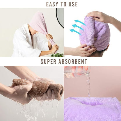 Ultra-Absorbent Microfiber Hair Wrap Towel – Fast Drying & Anti-Frizz Magic Towel