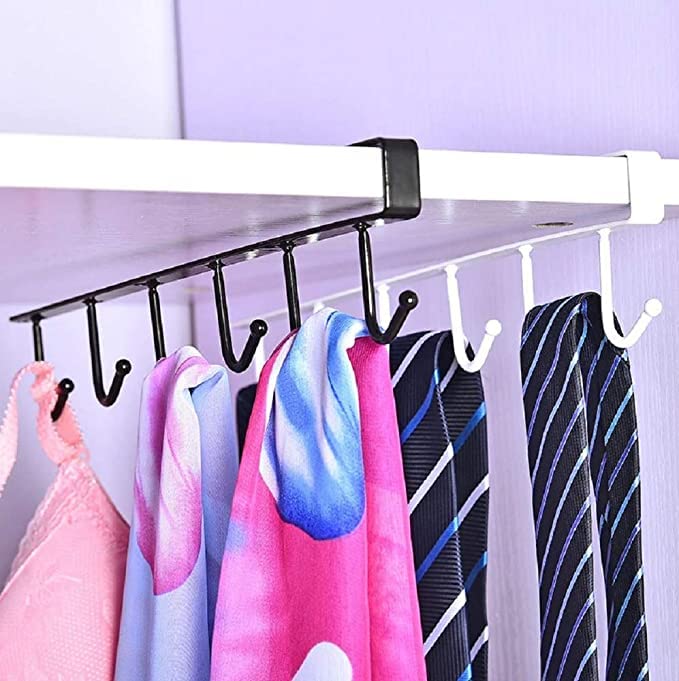 Under Shelf Hanging Hooks Organizer Rack