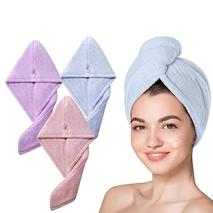 Ultra-Absorbent Microfiber Hair Wrap Towel – Fast Drying & Anti-Frizz Magic Towel