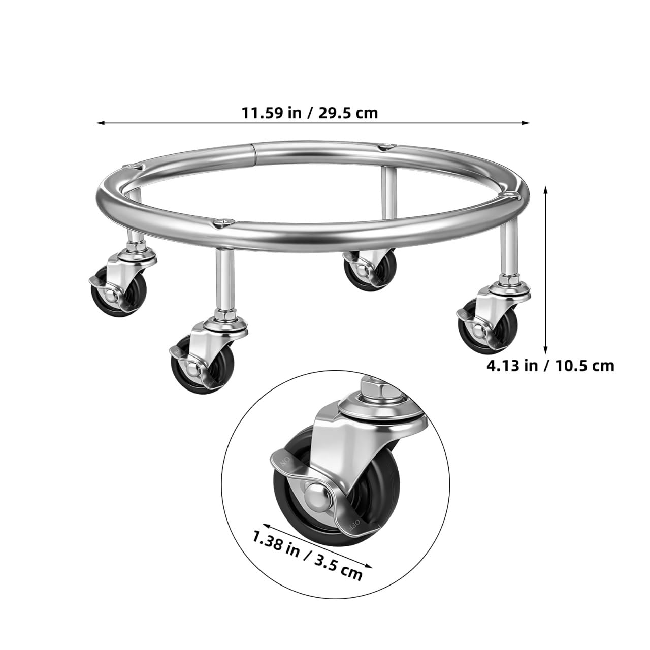Stainless Steel Gas Cylinder Trolley Stand with 4 Wheels