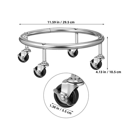 Stainless Steel Gas Cylinder Trolley Stand with 4 Wheels