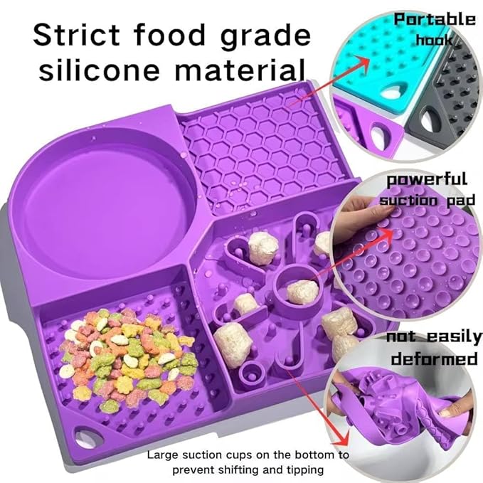 Pet Licking Mat with 4 Sections