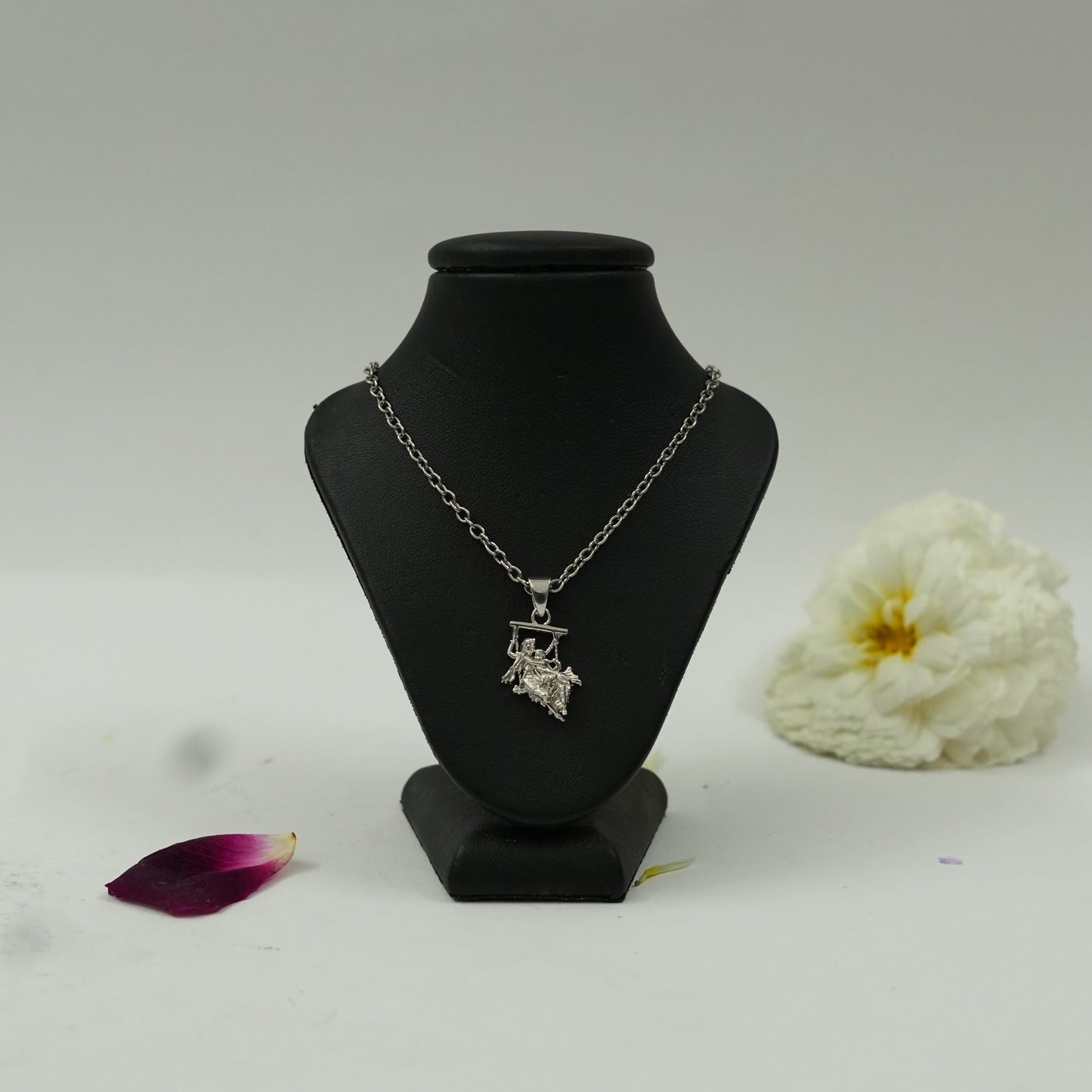 Divine Jhula Krishna Pendant in Brass with Silver Finish – Spiritual Pendant Only