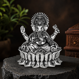 Ganpati Bappa (Lotus Ganesha) Silver Plated