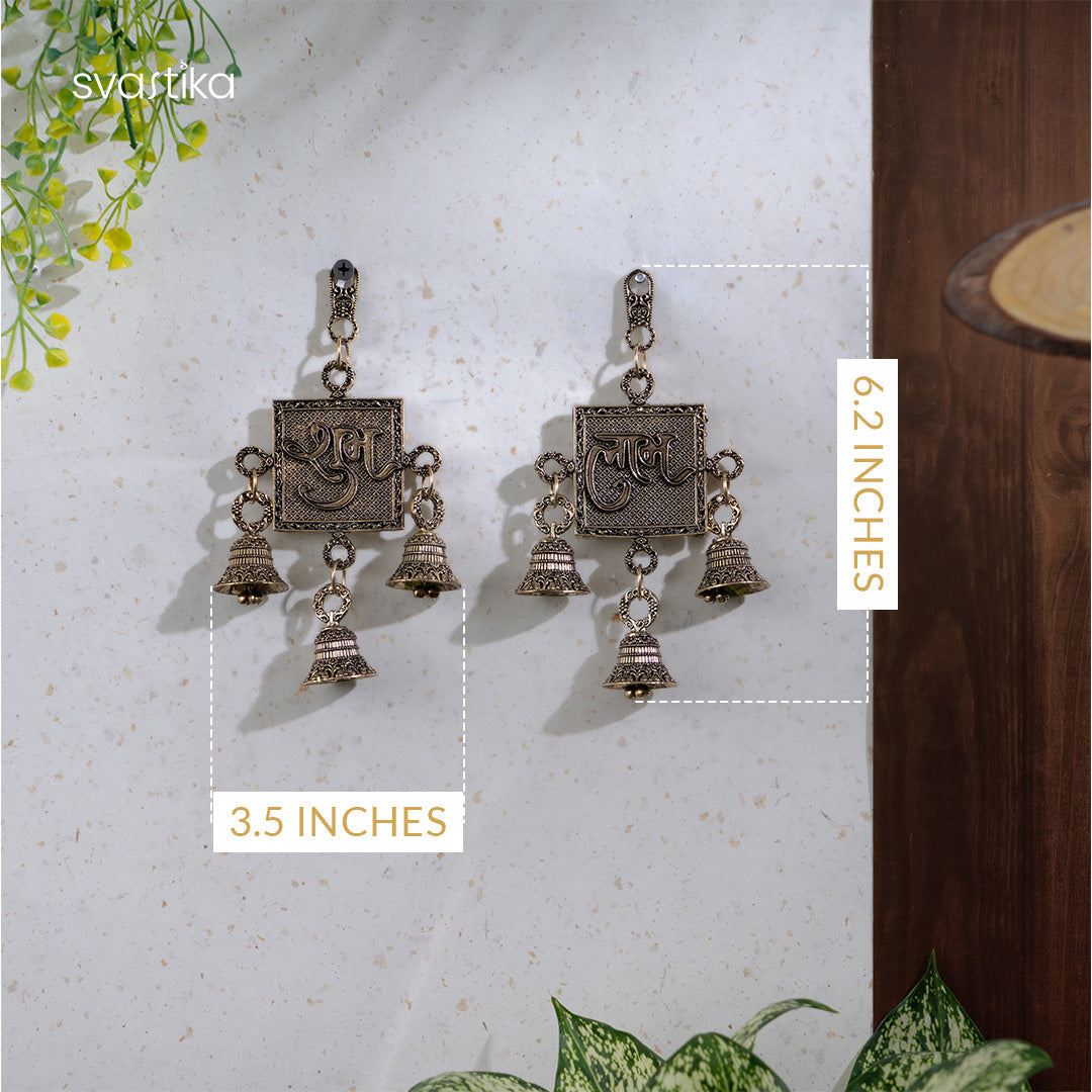 Brass Shubh Labh Latkan With Bells