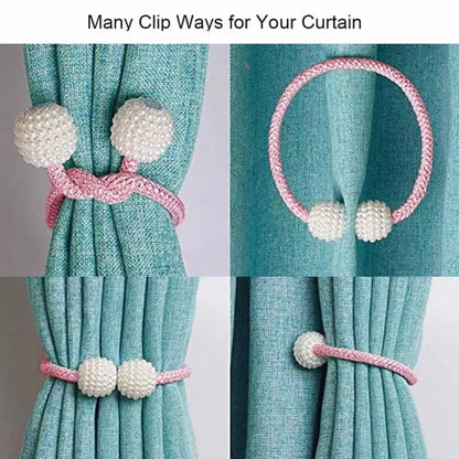 Magnetic Pearl Curtain Buckle Tiebacks