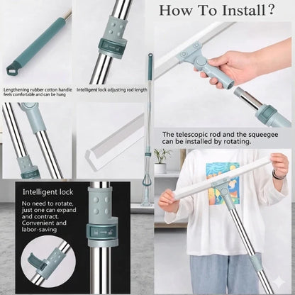 FlexiWipe – Multipurpose Wiper | Extendable-Rod | Silicon Blade | 180° Head