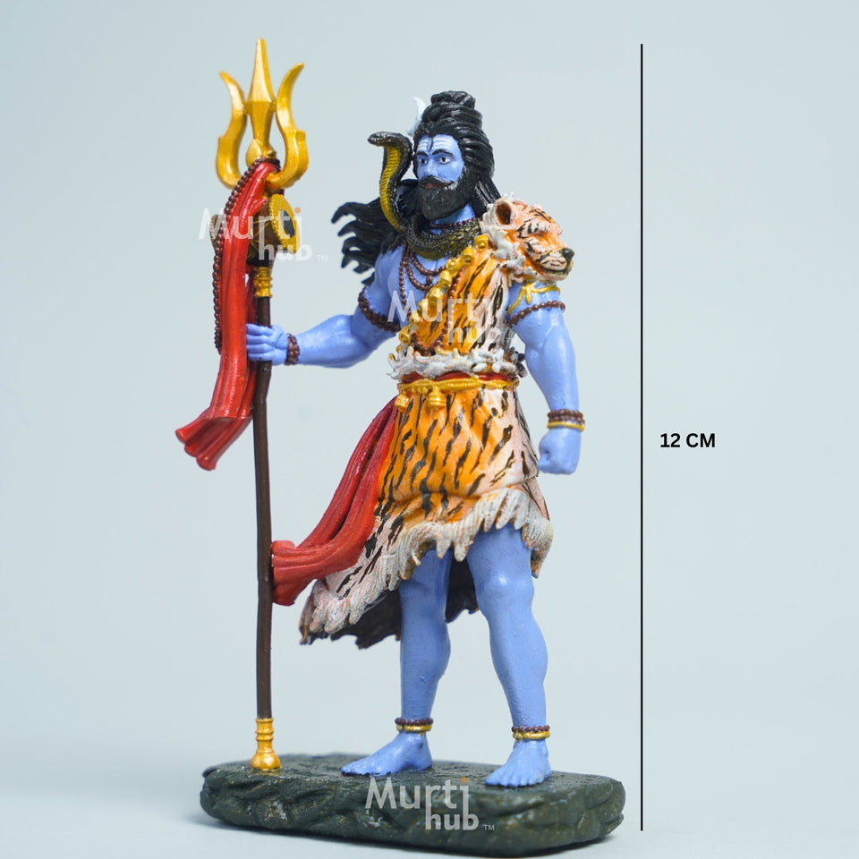 Shiva — The Protector | Exclusively Hand-Painted Standing Mahadev Idol | 12 cm
