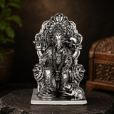Simhasan Ganesha Silver Plated