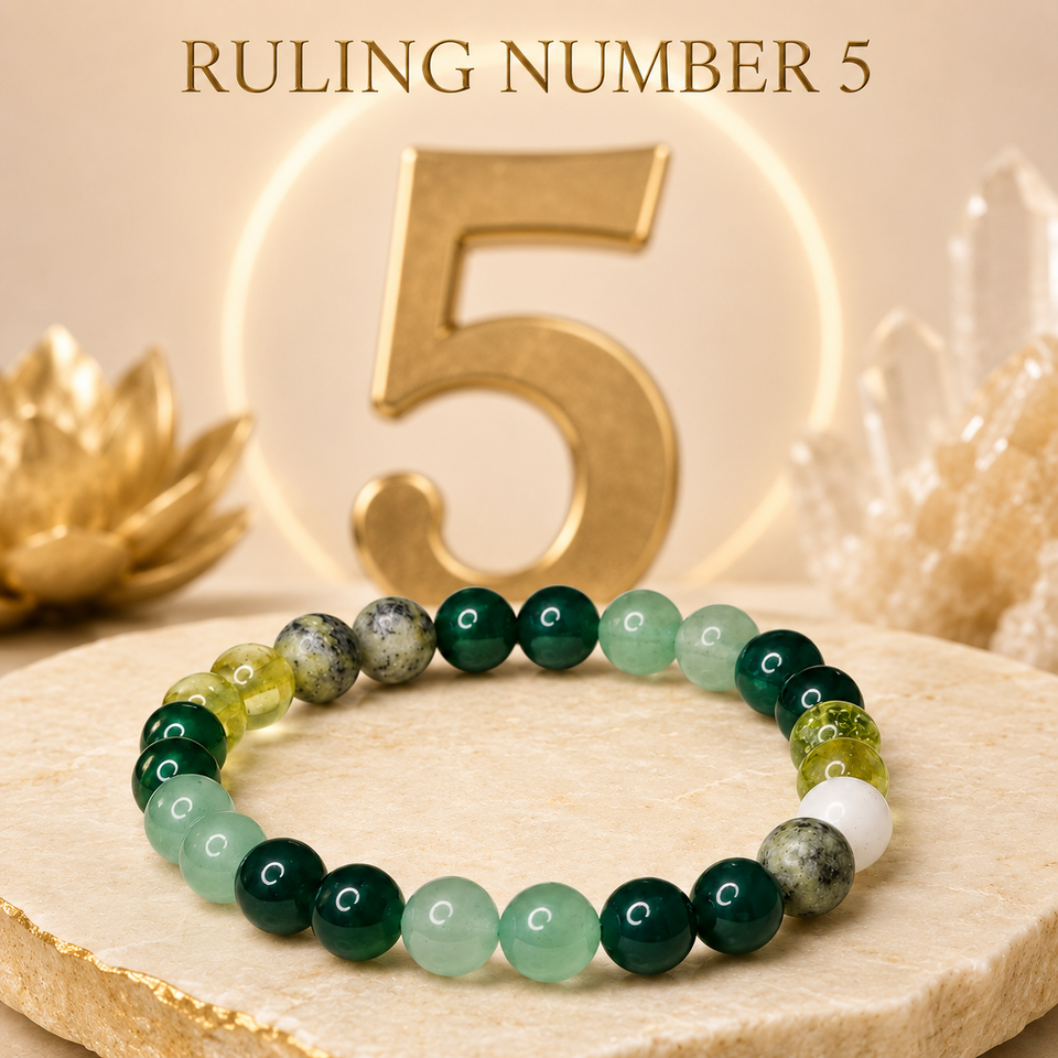 Ruling Number 5 | Crystal Bracelet | Numerology Bracelet - 8mm