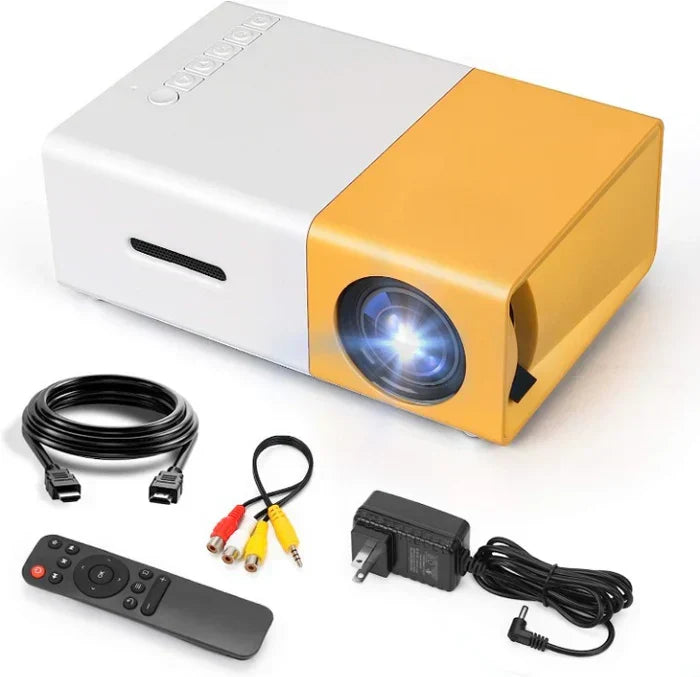 Mini Portable LED Projector with Multiple Interfaces Like AV, Audio, USB, HDMI (1500 lm / 1 Speaker / Wireless / Remote Controller) Portable Projector.