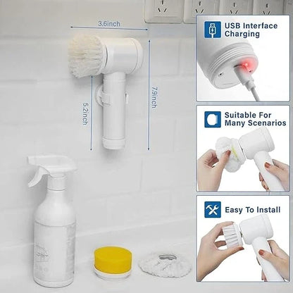 ScrubWhirl™ – 5-in-1 Spin Brush | For Tiles, Corners & More | Daily Cleaning