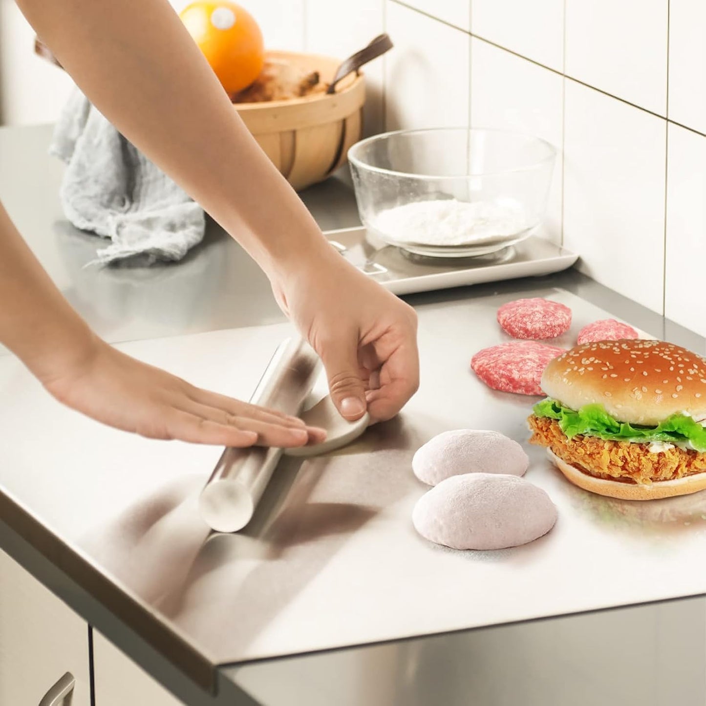 Stainless Steel Counter Top Chopping Board