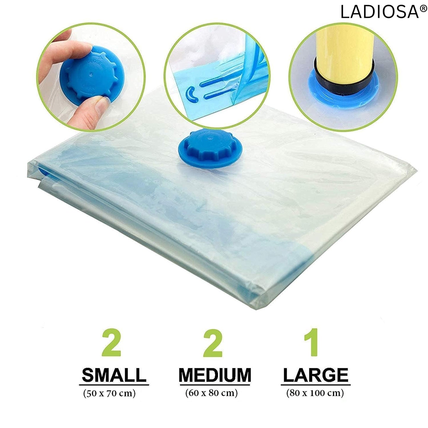 Vaccum Storage Bags (PUMP With PACK OF 5 Bag )