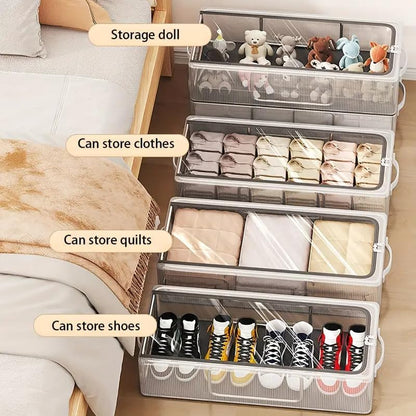 Clear Foldable Shoe Storage Box – Transparent Dustproof Stackable Organizer