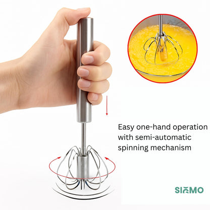 Stainless Steel Semi-Automatic Hand Beater