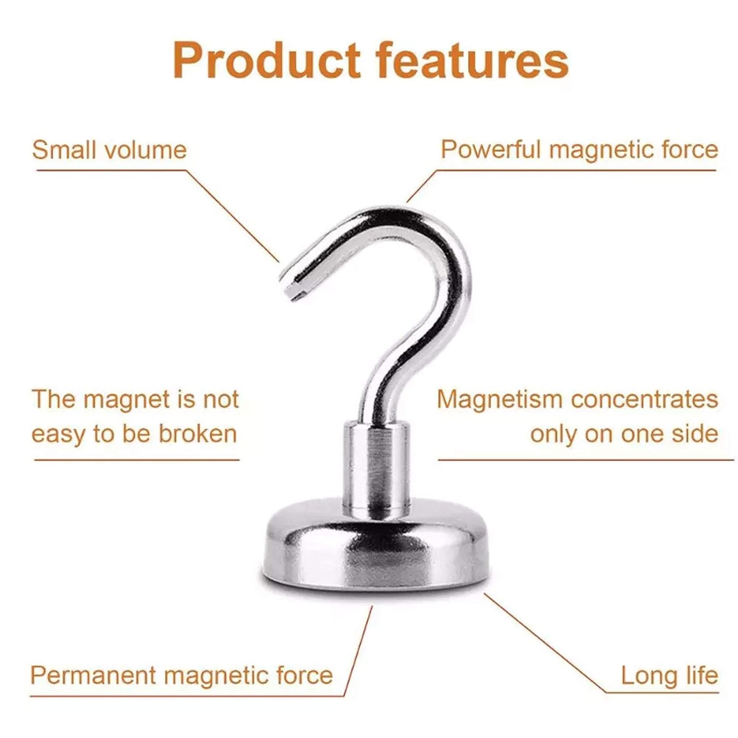 Heavy Duty Magnetic Hook for Kitchen, Fridge, Garage & Office