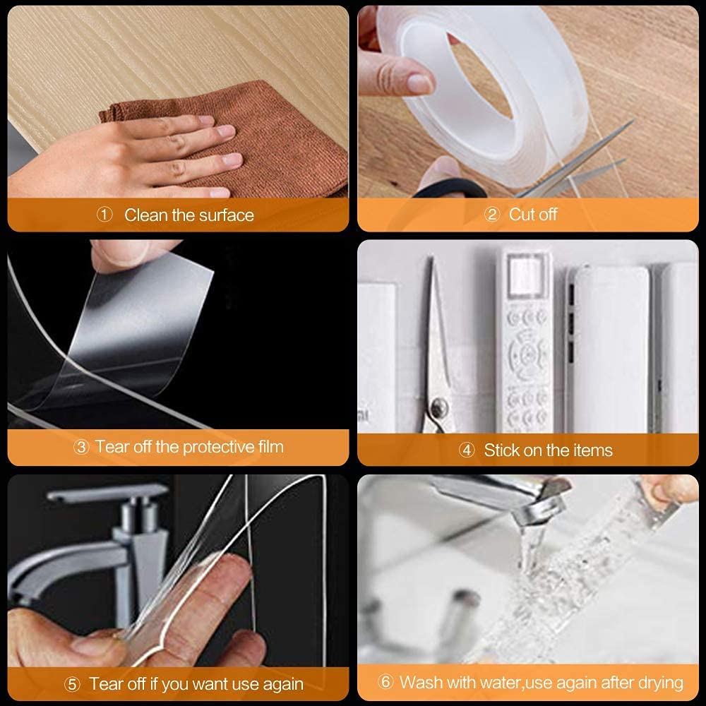Reusable Nano Gel Double-Sided Tape