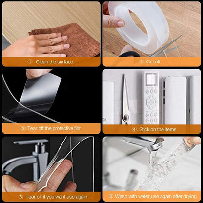 Reusable Nano Gel Double-Sided Tape