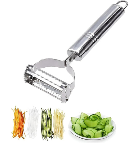 2-in-1 Stainless Steel Dual Blade Vegetable Peeler & Julienne Cutter