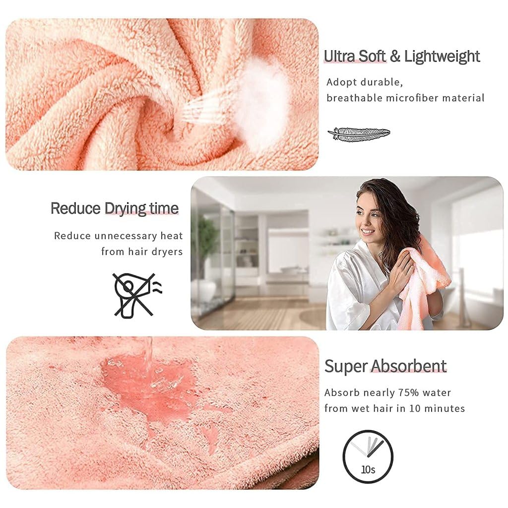 Ultra-Absorbent Microfiber Hair Wrap Towel – Fast Drying & Anti-Frizz Magic Towel