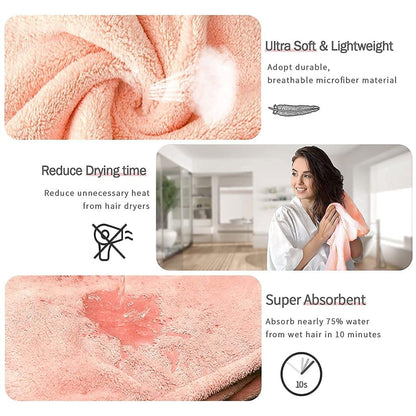 Ultra-Absorbent Microfiber Hair Wrap Towel – Fast Drying & Anti-Frizz Magic Towel